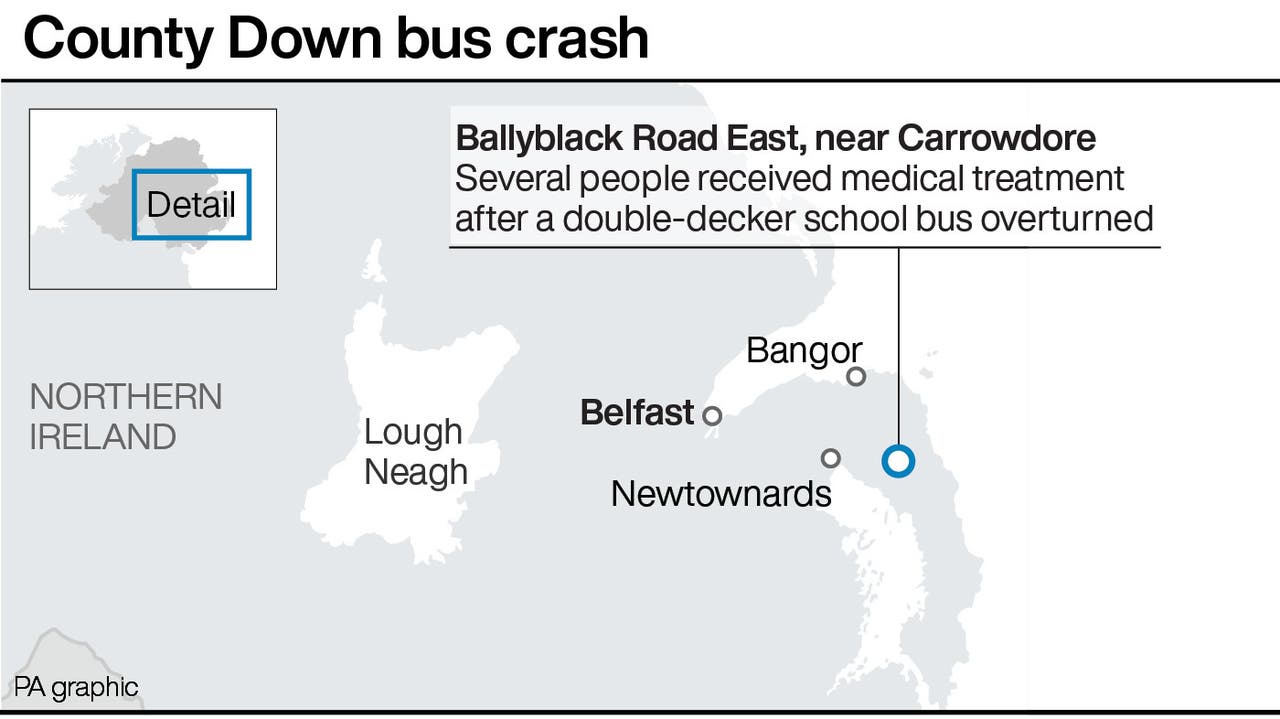 Four in hospital after school bus crashes in Northern Ireland