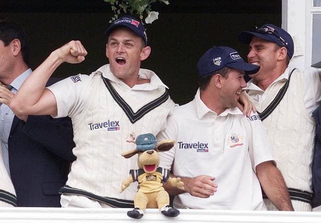 Adam Gilchrist (left) and Ricky Ponting (second right) were in the last Australia side to win the Ashes in England