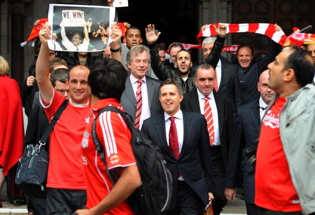 Martin Broughton, (middle centre) and managing director Christian Purslow (front centre) land Ian Ayre (right) were the key figures in pushing through the sale of Liverpool in 2010