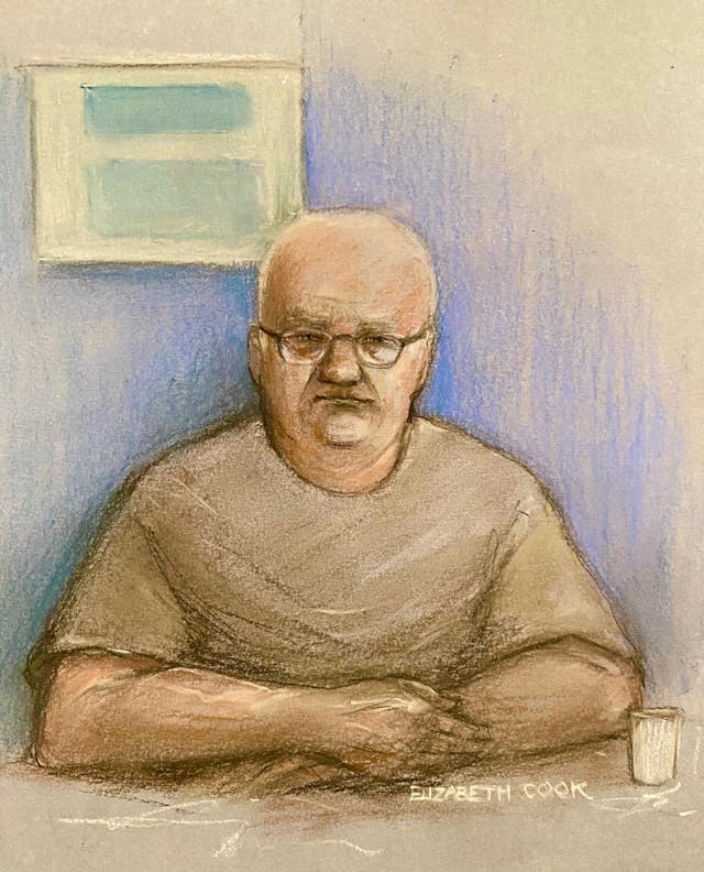 Court artist sketch of Steve Wright appearing at an earlier hearing at Ipswich Magistrates’ Court