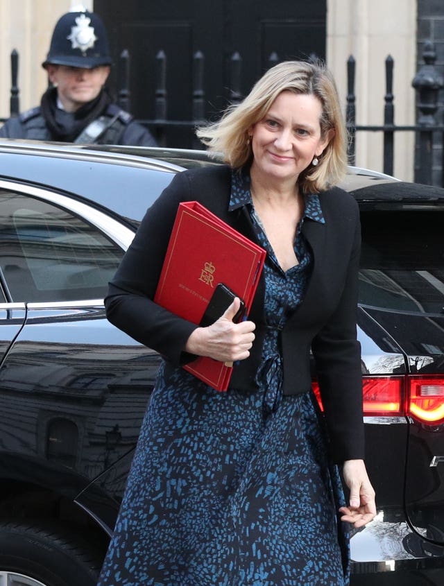Work and Pensions Secretary Amber Rudd, who has called for a delay to Brexit rather than a no-deal departure from the EU, arrives for Cabinet