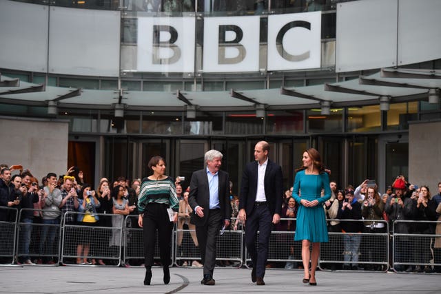 The Duke and Duchess of Cambridge during a visit to BBC Broadcasting House in London