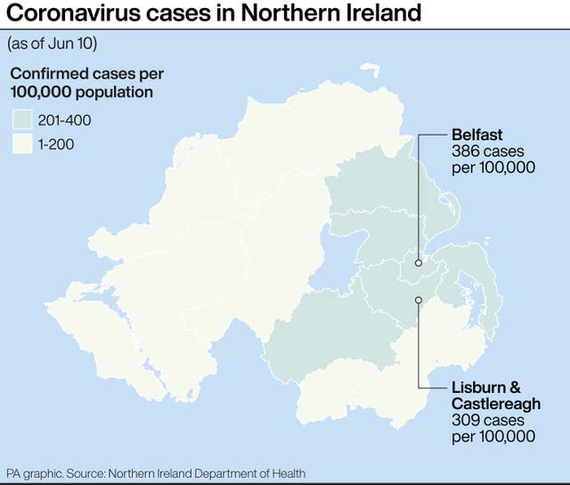 A PA infographic about coronavirus cases in Northern Ireland