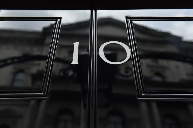 The front door of number 10 Downing Street (Dominic Lipinski/PA)