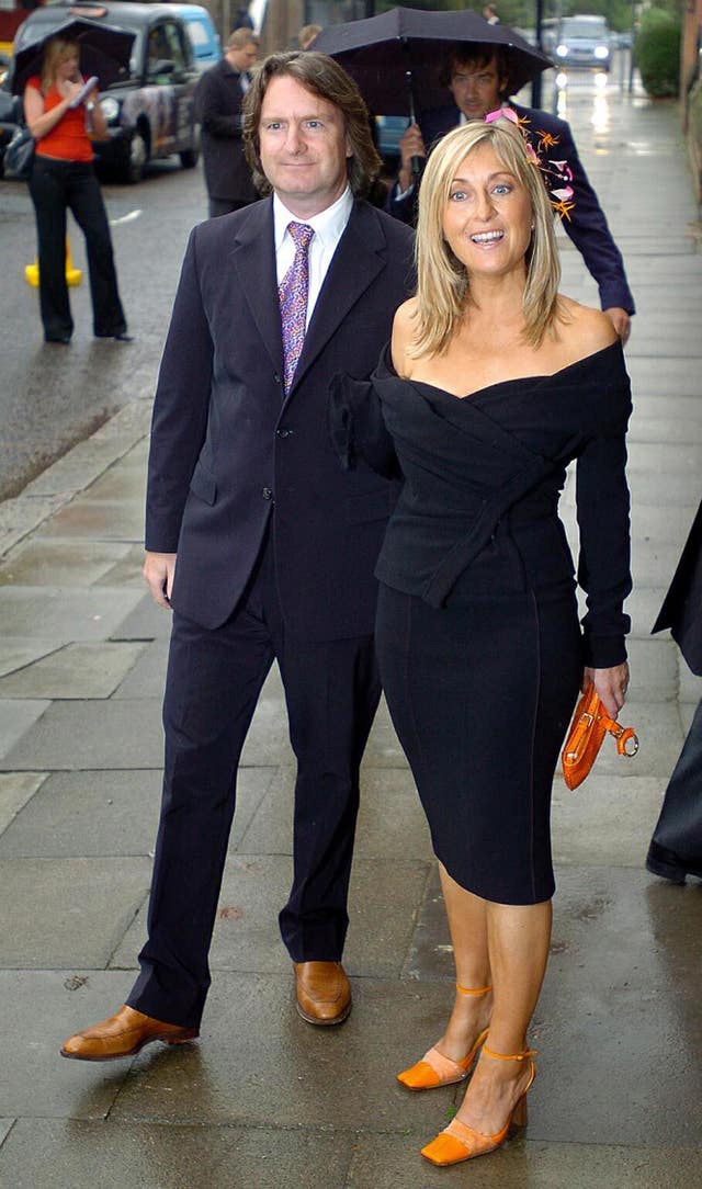 GMTV presenter Fiona Phillips with husband Martin Frizell for Kate Garraway’s wedding to Derek Draper at St Mary’s-the Virgin in Primrose Hill, north London