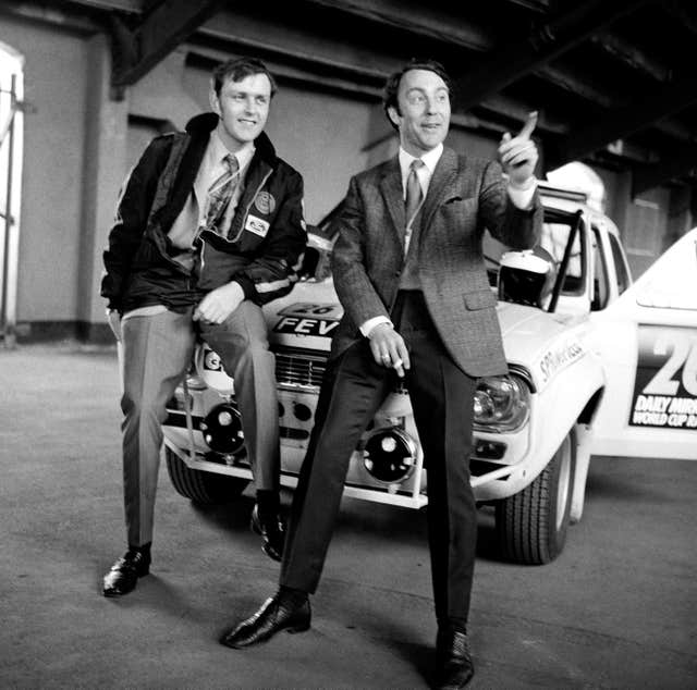Jimmy Greaves and co-driver Tony Fall finished sixth in the London to Mexico World Cup rally 