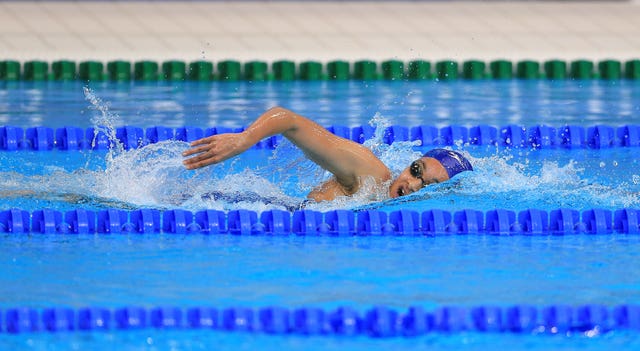 Great Britain’s Alice Dearing in action during a heat of the Women’s 1500m Freestyle Preliminary during day twelve of the European Aquatics Championships at the London Aquatics Centre, Stratford