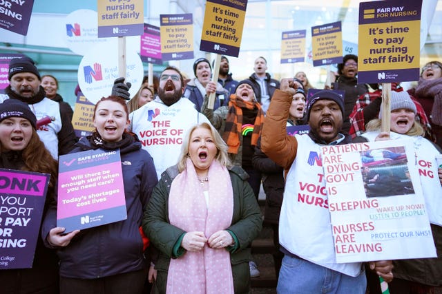 Pat Cullen has accused the Government of choosing to “punish” nurses (Stefan Rousseau/PA)