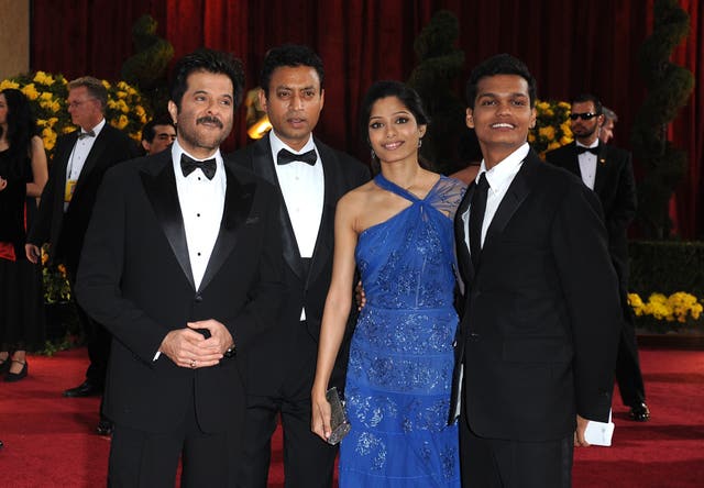 Slumdog Millionaire stars Anil Kapoor, Irrfan Khan, Freida Pinto and Madhur Mittal at the 81st Academy Awards 