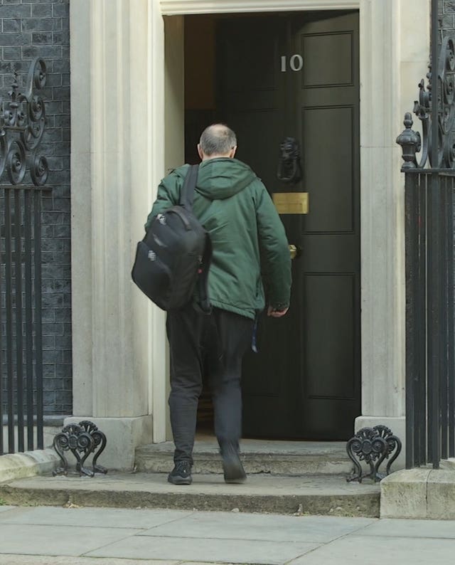 Dominic Cummings arrives in Downing Street