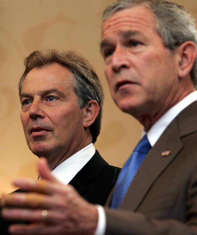 Tony Blair and George Bush