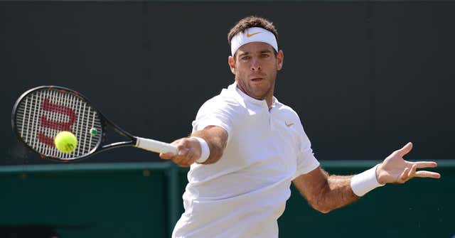 Juan Martin del Potro in action at Wimbledon in July