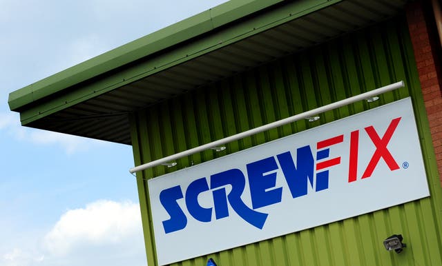 Screwfix sign on the side of an outlet