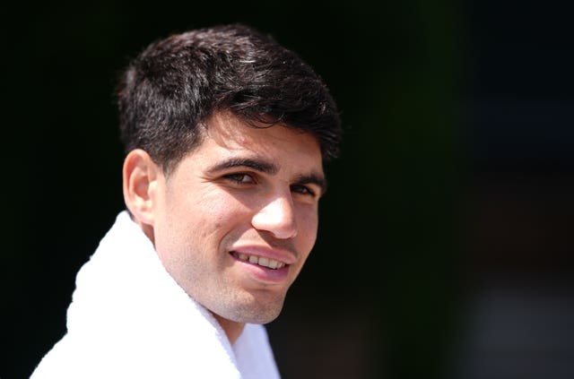 Carlos Alcaraz at practice