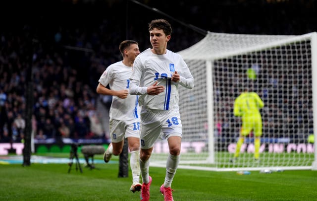 Konstantinos Karetsas celebrates his goal