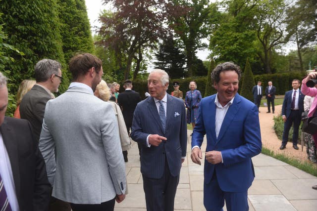 Garden designer Diarmuid Gavin with the King and Queen 