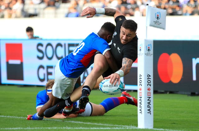 New Zealand ran in 11 tries as they demolished Namibia 71-9 at the Rugby World Cup in Japan.