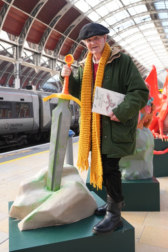 Author Sir Michael Morpurgo at the launch of his new collection of short mythical stories, The Miracle Dolphin Of Mevagissey, at Paddington station, west London