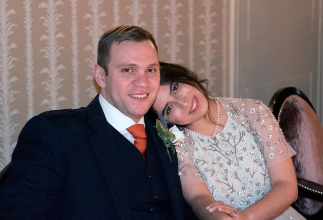 Matthew Hedges with his wife Daniela Tejada