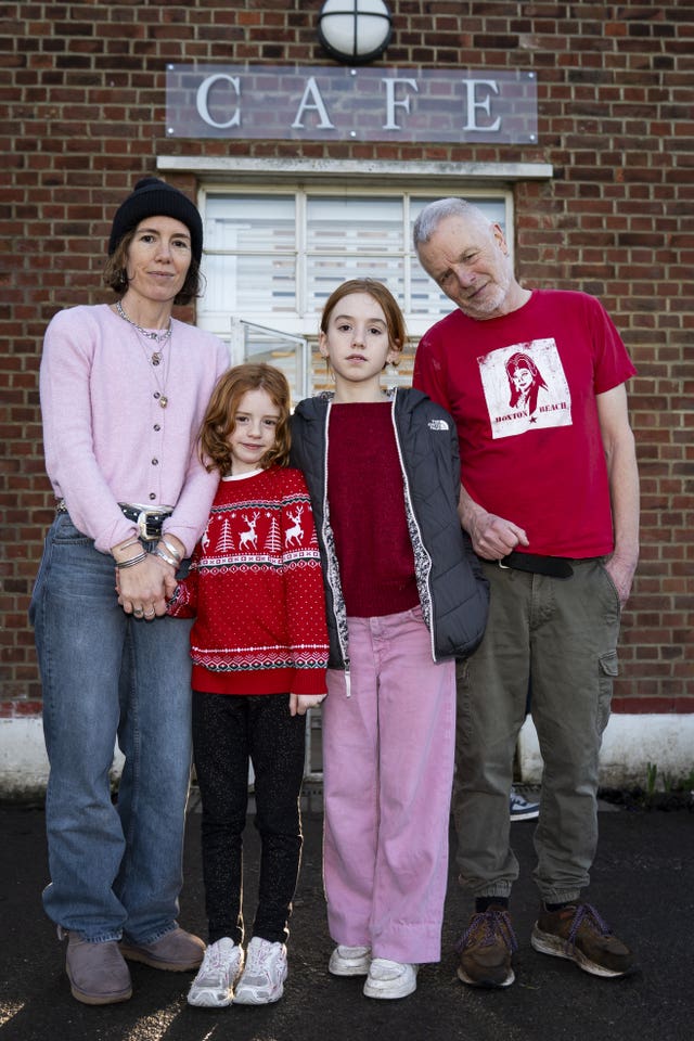 Patrick Matthews with Emma Fernandez and two children