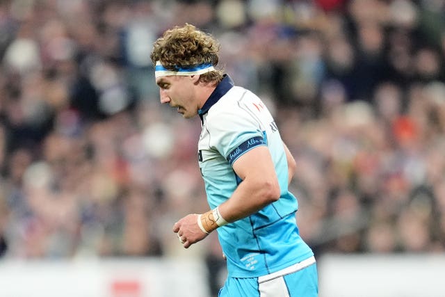 Scotland flanker Jamie Ritchie walks off the pitch after being sin-binned