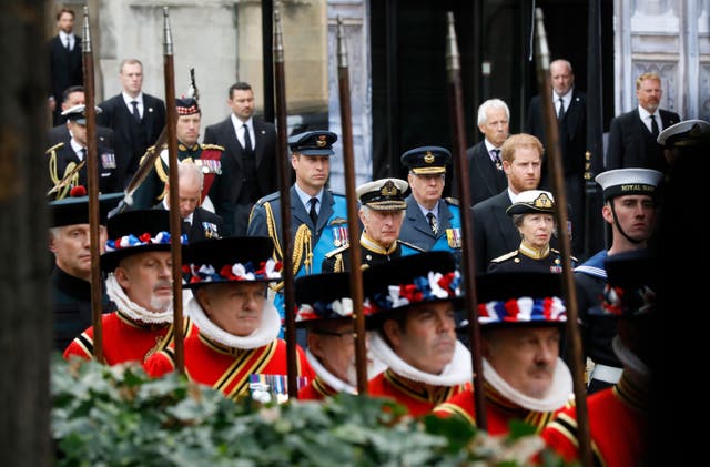Charles leads the royal family in procession (Tristan Fewings/Pennsylvania)