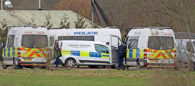 Police vehicles in Ashford in Kent