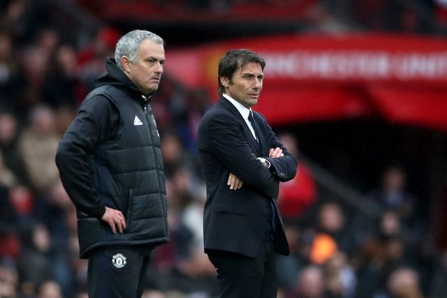 Chelsea manager Antonio Conte (right) takes his side to face Jose Mourinho (left) and Manchester United at Old Trafford (Nick Potts/PA Images)