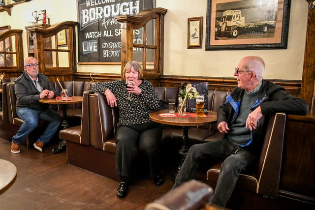 Customers at The Borough pub in Cardiff
