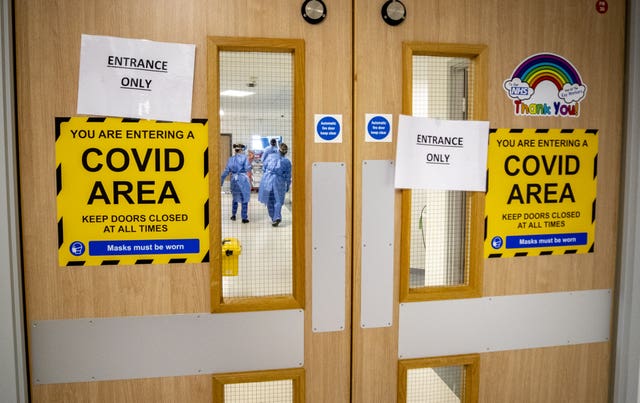 A Covid-19 wards at Whiston Hospital, Merseyside (Peter Byrne/PA)