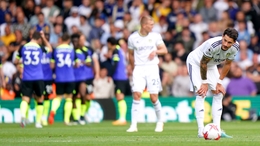 Leeds players look dejected after Spurs’ third goal (Tim Goode/PA)