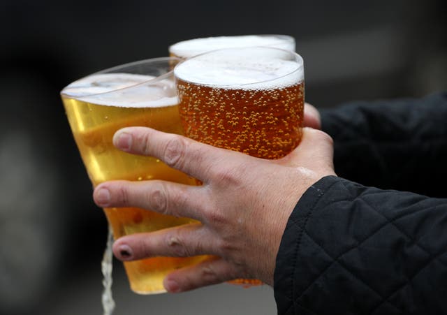 Man carries three pints