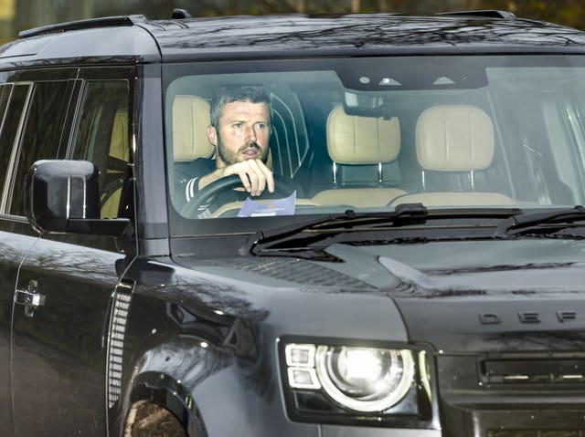 Michael Carrick arrives at United's training ground on Tuesday morning