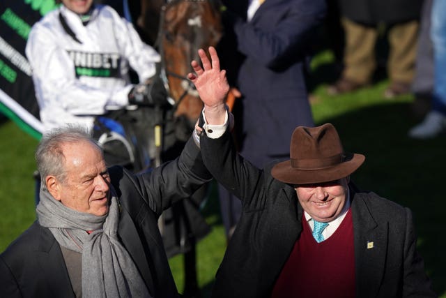 Michael Buckley and Nicky Henderson following Constitution Hill's Champion Hurdle success last year