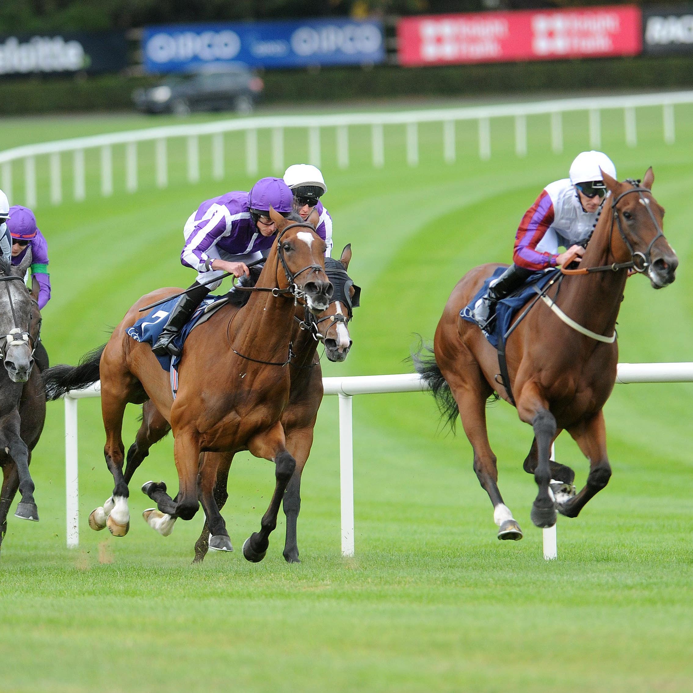 Laurens and Danny Tudhope on their way to Matron Stakes glory at Leopardstown