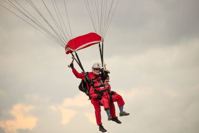 Harry Read's parachute jump