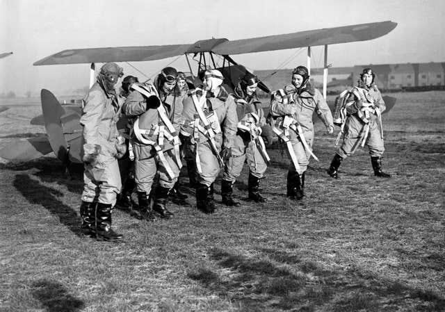 A group of Air Transport Auxiliary women pilots in their flying kit at Hatfield, Hertfordshire, in 1940 (Air Historical Branch/RAF/PA)
