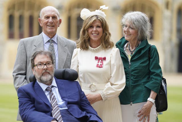 Kate Garraway, with her husband Derek Draper and her parents (Andrew Matthews/PA)