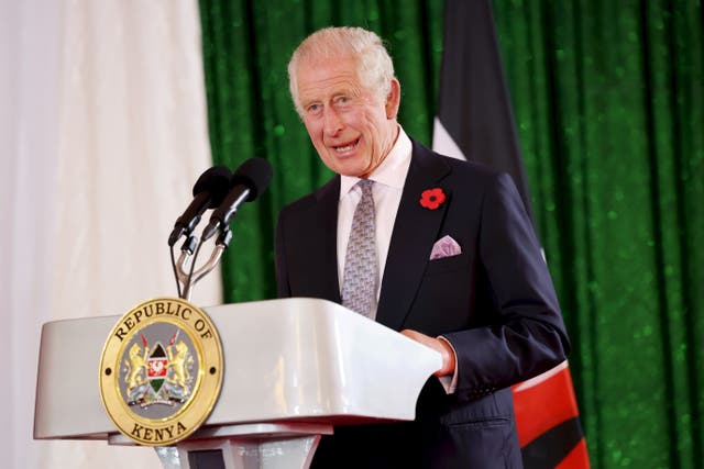 The King speaking at a state banquet in Nairobi on Tuesday