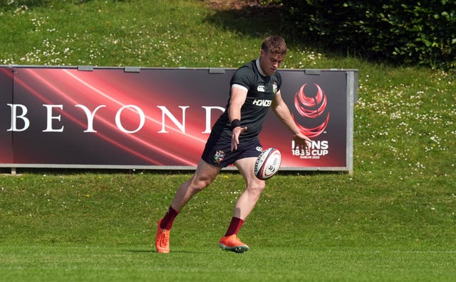 Tommy Freeman of the British and Irish Lions during a training session 