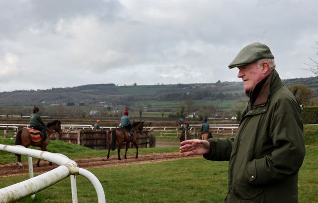 Willie Mullins on the gallops at his yard in County Carlow