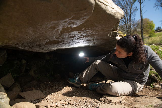 Joana Valdez-Tullett, Postdoctoral Research Assistant at the Rock Art Project in Scotland, researching prehistoric sculptures found at Kilmartin Glen