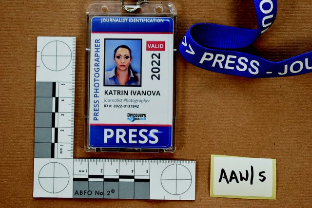 A fake press card belonging to Katrin Ivanova