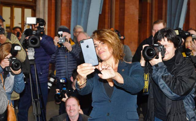 Tracey Emin takes a selfie with the media (PA)