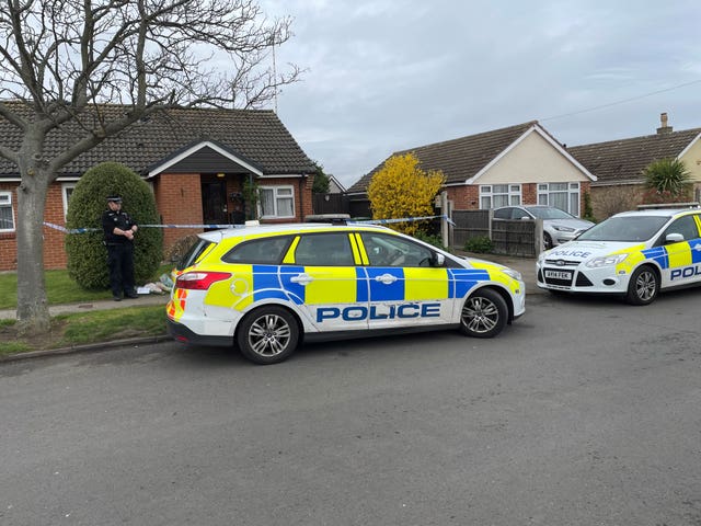 Police at the property in Pakefield