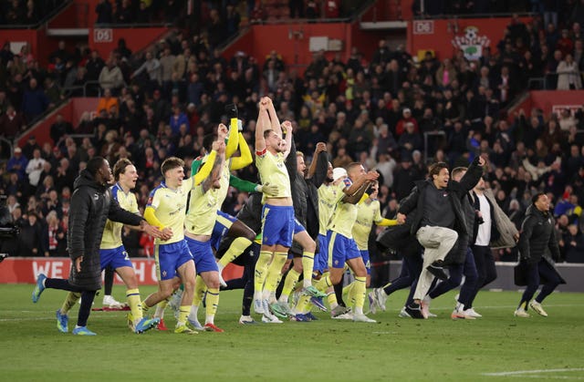 Southampton players celebrate