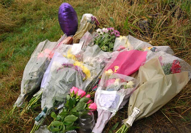 Floral tributes at the scene near Southampton Sports Centre