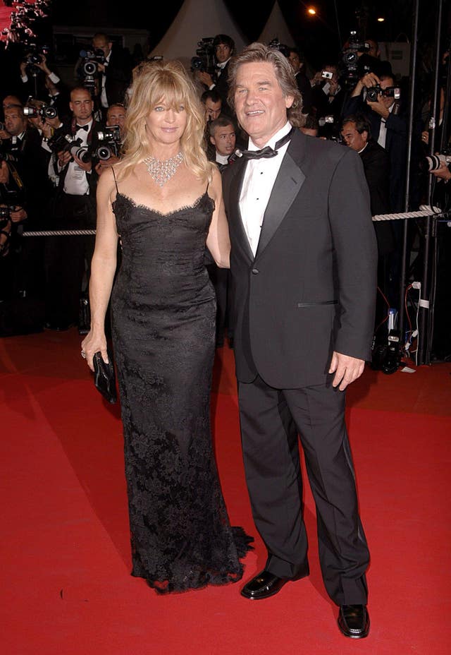 Goldie Hawn and Kurt Russell arrive for the screening of ‘Death Proof’ during the 60th annual Cannes Film Festival in Cannes, France.