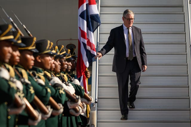 Sir Keir Starmer arrives at the airport