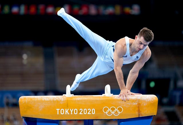 Max Whitlock in pommel action